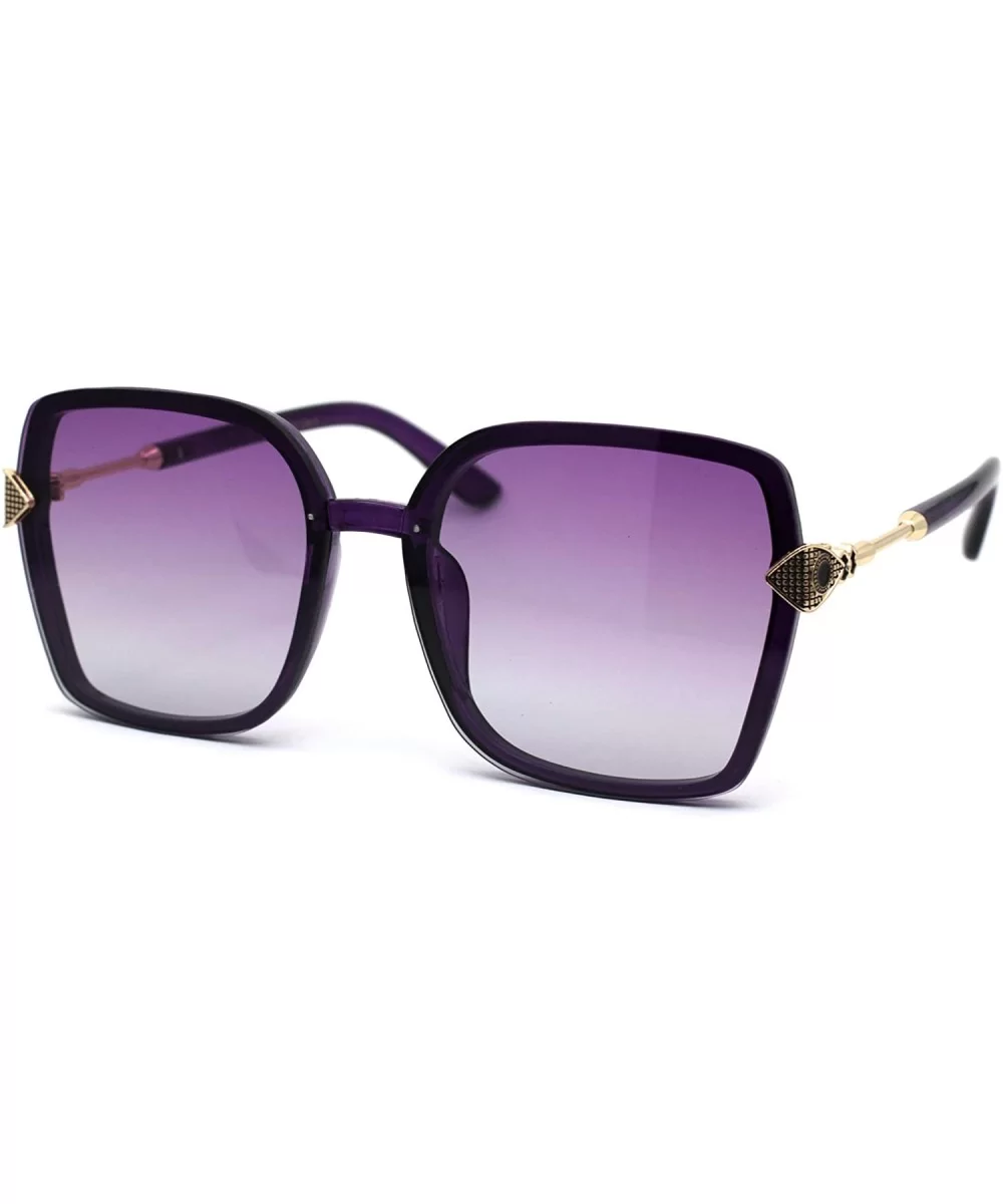 Womens Jewel Hinge Squared Butterfly Designer Fashion Sunglasses - Gold Purple - CU194KSQU4A $17.38 Butterfly