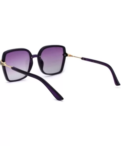 Womens Jewel Hinge Squared Butterfly Designer Fashion Sunglasses - Gold Purple - CU194KSQU4A $17.38 Butterfly