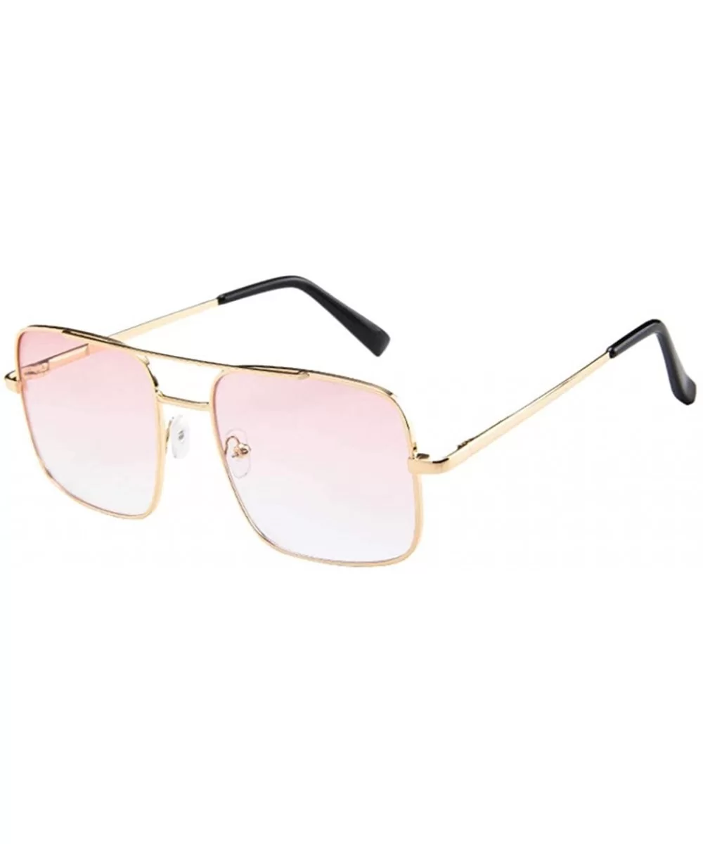 Unisex Colorful Lens Oversized Frame Sunglasses UV Polarised Pilot Classic Vintage Retro Glasses Eyeswear - Pink - CE196EZ43K...