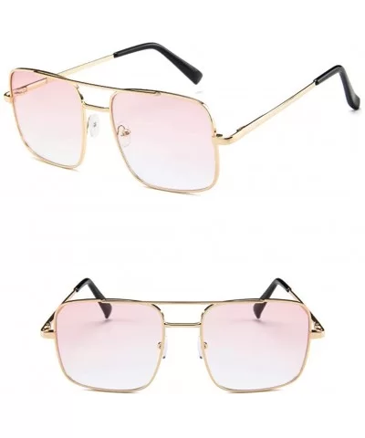 Unisex Colorful Lens Oversized Frame Sunglasses UV Polarised Pilot Classic Vintage Retro Glasses Eyeswear - Pink - CE196EZ43K...