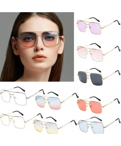 Unisex Colorful Lens Oversized Frame Sunglasses UV Polarised Pilot Classic Vintage Retro Glasses Eyeswear - Pink - CE196EZ43K...