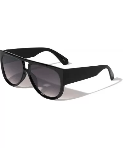 Classic Flat Top Round Sunglasses - Smoke - CG1972I840H $20.02 Shield