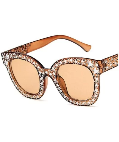Black Gray Women Sunglasses Vintage Cat Eye Sun Glasses Star Fashion Mirror Shades - C3tea - C6197Y6S69M $45.57 Cat Eye