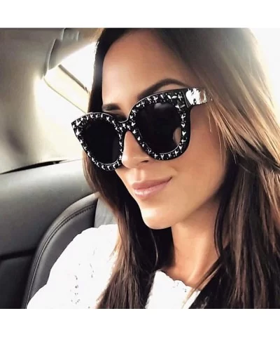 Black Gray Women Sunglasses Vintage Cat Eye Sun Glasses Star Fashion Mirror Shades - C3tea - C6197Y6S69M $45.57 Cat Eye