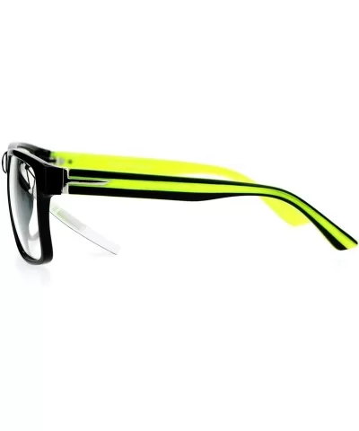 Mens Color Arm Horn Rim Horned Nerdy Glasses - Yellow - CI12CO4S4O5 $12.21 Wayfarer