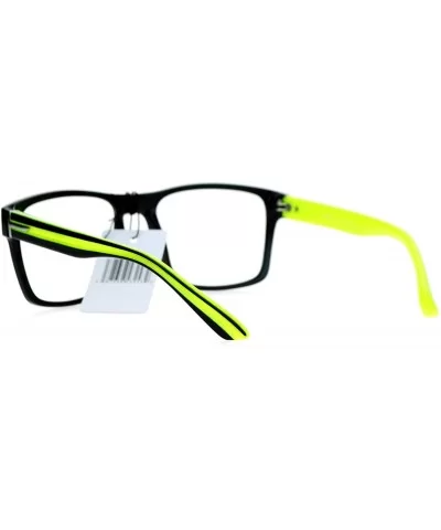 Mens Color Arm Horn Rim Horned Nerdy Glasses - Yellow - CI12CO4S4O5 $12.21 Wayfarer