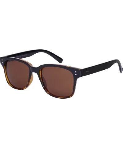 Classic Horned Rim Polarized Lens Sunglasses 540979TT-P - Black-demi - C512608WUFF $21.55 Square