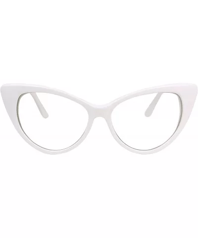 Vintage Cateye Sunglasses UV Protection Non Prescription Clear Lens Chic Retro Fashion Mod - White Frame - CE18D3D56XK $14.60...