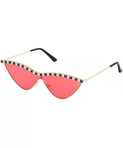 Sparkling Crystal Cat Eye Sunglasses UV Protection Rhinestone Sunglasses - Red02556 - CB19702CC8C $21.72 Cat Eye