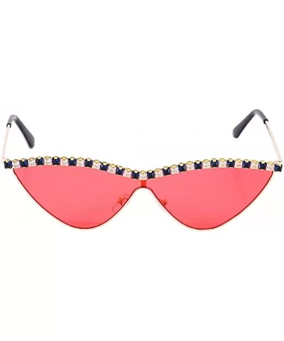 Sparkling Crystal Cat Eye Sunglasses UV Protection Rhinestone Sunglasses - Red02556 - CB19702CC8C $21.72 Cat Eye