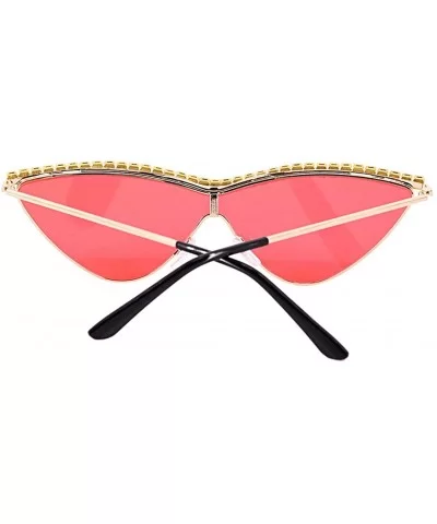 Sparkling Crystal Cat Eye Sunglasses UV Protection Rhinestone Sunglasses - Red02556 - CB19702CC8C $21.72 Cat Eye