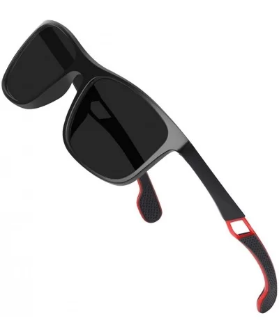 Polarized Sports Sunglasses for Men UV Protection Driving Fishing Fashion Sunglasses - Black Frame Red Leg - CH1948HHL5D $21....
