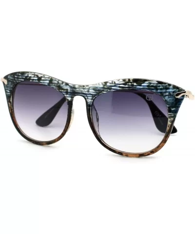 Vintage Retro Women's Unique Curvy Design Fashion Sunglasses - Blue Brown - C411MJKOUY3 $12.75 Butterfly