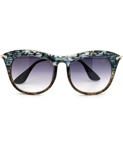 Vintage Retro Women's Unique Curvy Design Fashion Sunglasses - Blue Brown - C411MJKOUY3 $12.75 Butterfly