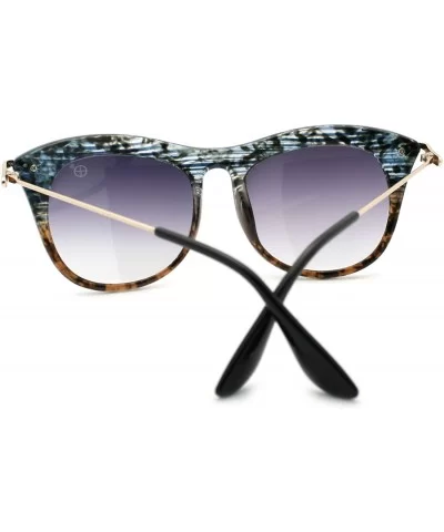 Vintage Retro Women's Unique Curvy Design Fashion Sunglasses - Blue Brown - C411MJKOUY3 $12.75 Butterfly