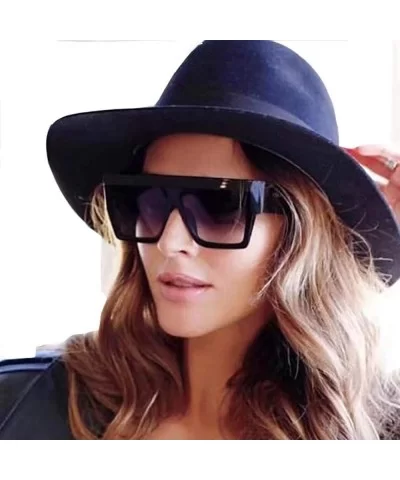 Oversized Sunglasses for Women Nonpolarized New Fashion PC Frame Glasses Uv Protection MLS5059 - Black-grey - C318UY2Y35N $11...