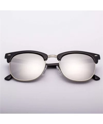 Half Metal Fashion New Sunglasses Men/Women Brand Designer Retro Rivet Lens Sun Glasses Female - C2 - CS18S9THD6G $12.93 Oval