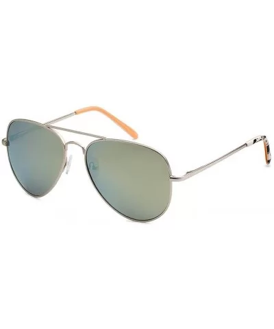 Camo Aviator Sunglasses - Silver/Orange - CO18DNKEMHX $12.13 Aviator