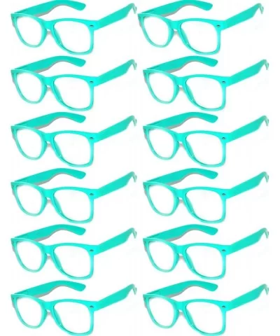 Women's Men's Sunglasses Retro Clear Lens - Retro_clear_12_p_turquoise - C818733N7CK $42.92 Sport