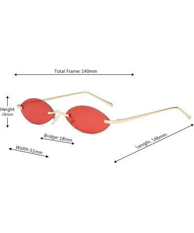 Unisex Fashion Metal Frame Oval Candy Colors small Sunglasses UV400 - Red - C418NLSCSLY $13.13 Rectangular