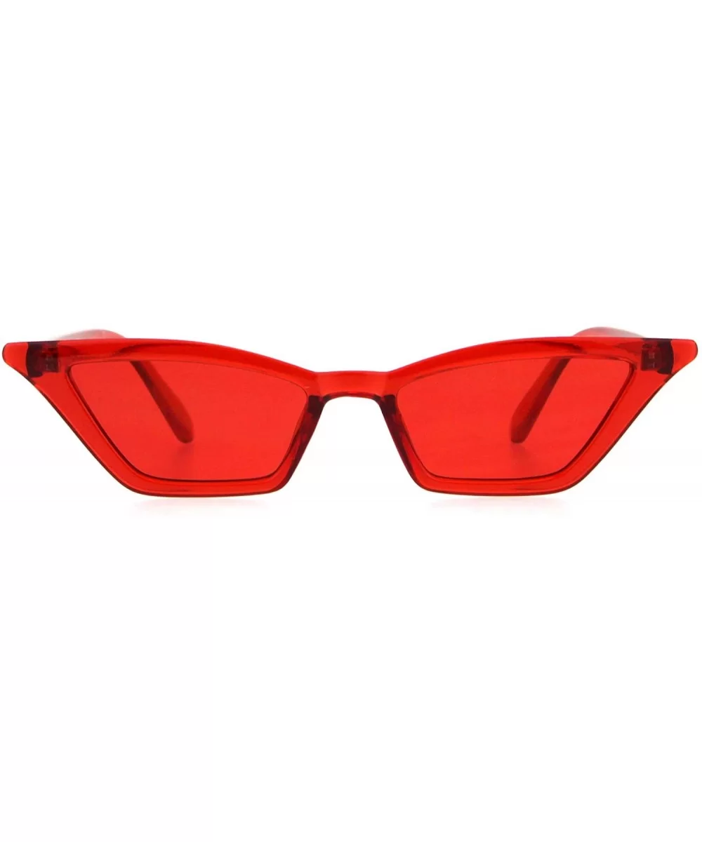 Womens Pop Candy Color Narrow Cat Eye Plastic Sunglasses - Red - C118GQYSM70 $13.27 Cat Eye