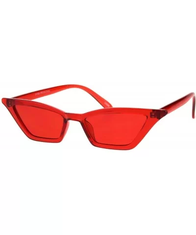 Womens Pop Candy Color Narrow Cat Eye Plastic Sunglasses - Red - C118GQYSM70 $13.27 Cat Eye