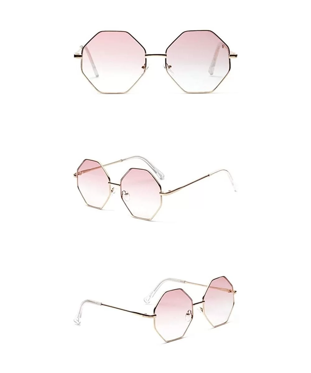 Hexagonal Candy Colors Polarized Small Metal Sunglasses Fashion Mirrored Flat Lenses Women Sun Glasses - 2 - CQ18SA7IH3N $14....