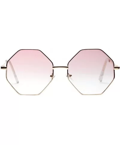 Hexagonal Candy Colors Polarized Small Metal Sunglasses Fashion Mirrored Flat Lenses Women Sun Glasses - 2 - CQ18SA7IH3N $14....