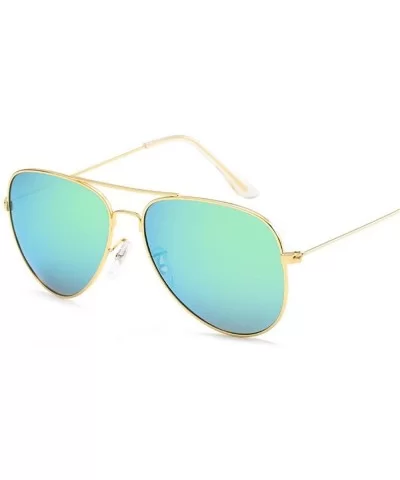 Retro Men Women Sunglasses Metal Aviator Polarized Mirrored Oversized Glasses Eyewear - Blue - C318D7ULW9C $35.15 Oversized