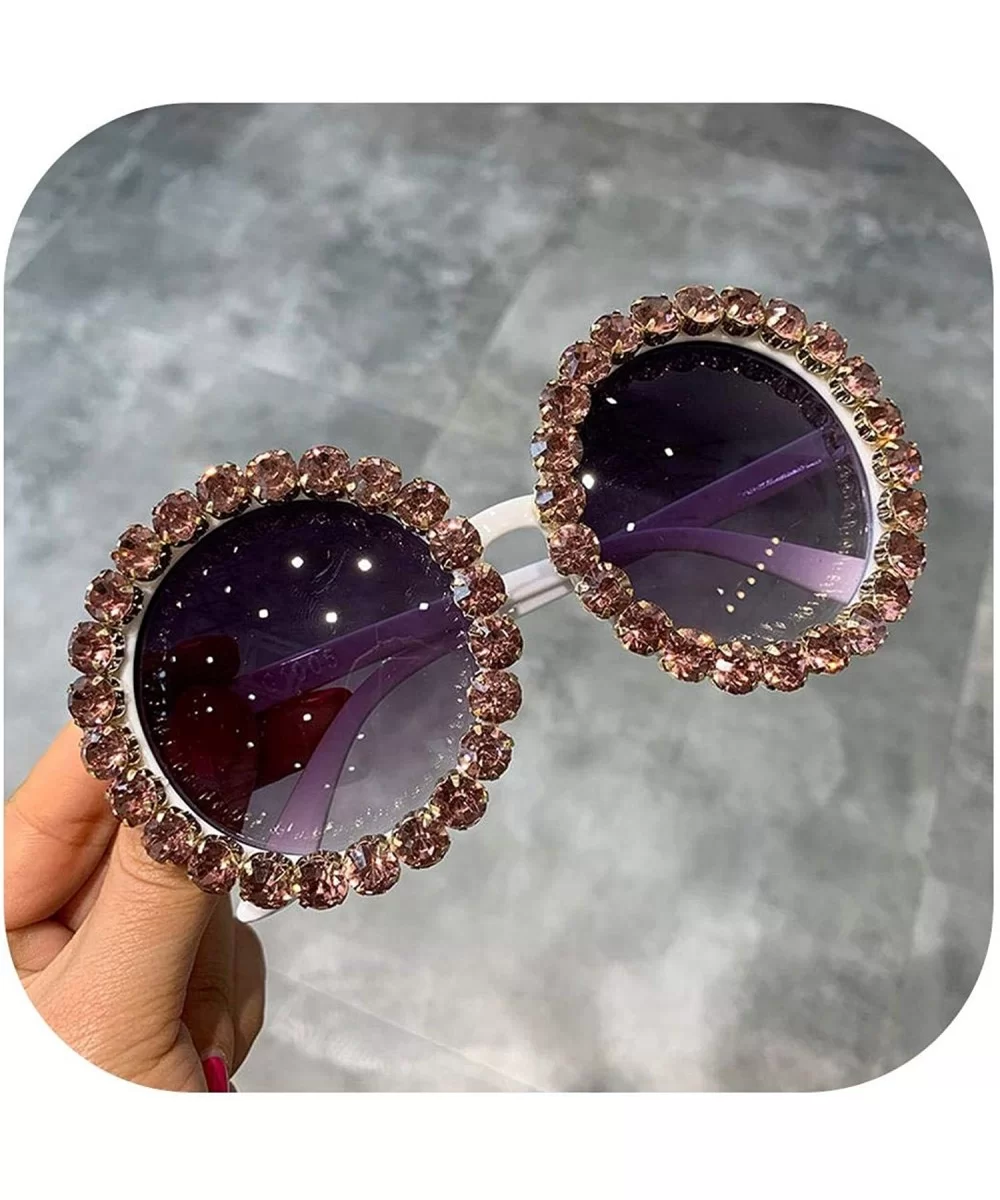 Fashion Luxury Round Sunglasses Women Vintage Oversized Rhinestone Sun Glasses Men Eyewear Oculos De Sol UV400 - C2197Y0ZT28 ...