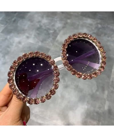 Fashion Luxury Round Sunglasses Women Vintage Oversized Rhinestone Sun Glasses Men Eyewear Oculos De Sol UV400 - C2197Y0ZT28 ...