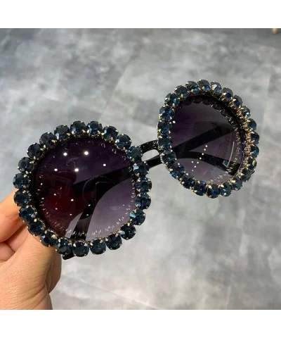 Fashion Luxury Round Sunglasses Women Vintage Oversized Rhinestone Sun Glasses Men Eyewear Oculos De Sol UV400 - C2197Y0ZT28 ...