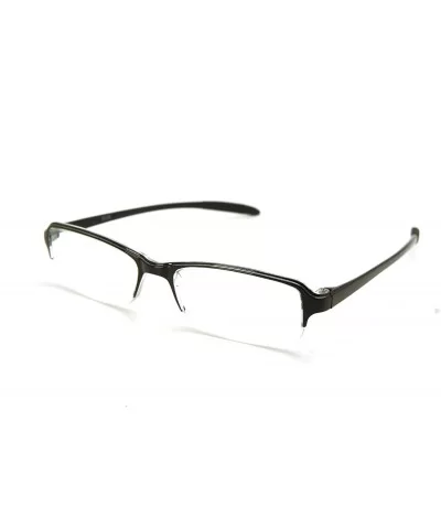 Super Lightweight Reading Glasses Free Pouch HalfRim - Black Crystal Transparent - CD187RA43SM $22.39 Rectangular