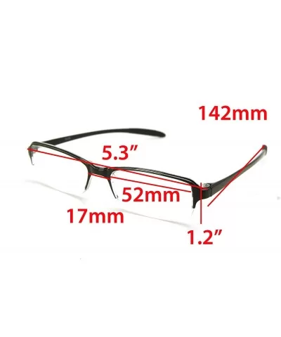 Super Lightweight Reading Glasses Free Pouch HalfRim - Black Crystal Transparent - CD187RA43SM $22.39 Rectangular