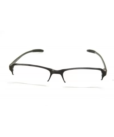 Super Lightweight Reading Glasses Free Pouch HalfRim - Black Crystal Transparent - CD187RA43SM $22.39 Rectangular