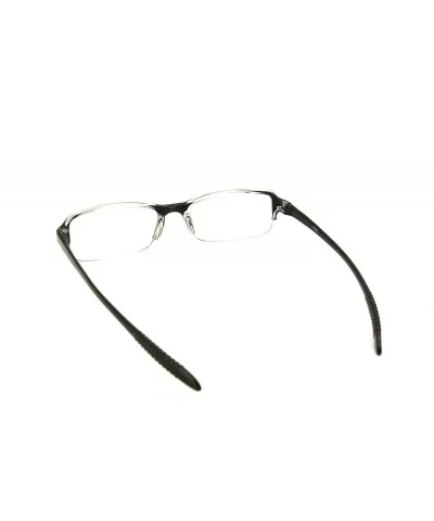 Super Lightweight Reading Glasses Free Pouch HalfRim - Black Crystal Transparent - CD187RA43SM $22.39 Rectangular