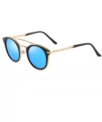 Vintage Polarized Sunglasses Round UV Protection for Men Women - Ice Blue - C318W9STWR9 $35.87 Round