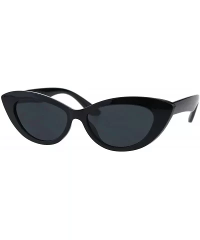 Womens Mod Plastic Cat Eye Retro Gothic Trendy Sunglasses - All Black - CB18EWSA4Y5 $17.32 Cat Eye