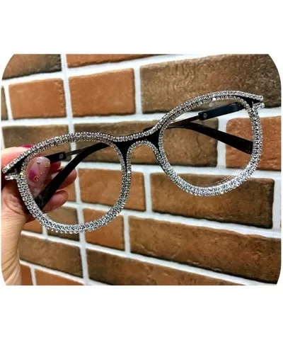 Gold Rhinestone Cat Eye Sunglasses Women Er Shades Sun Glasses Men Vintage Metal Clear Eyewear UV400 Sunglass - C5199CWT8IT $...