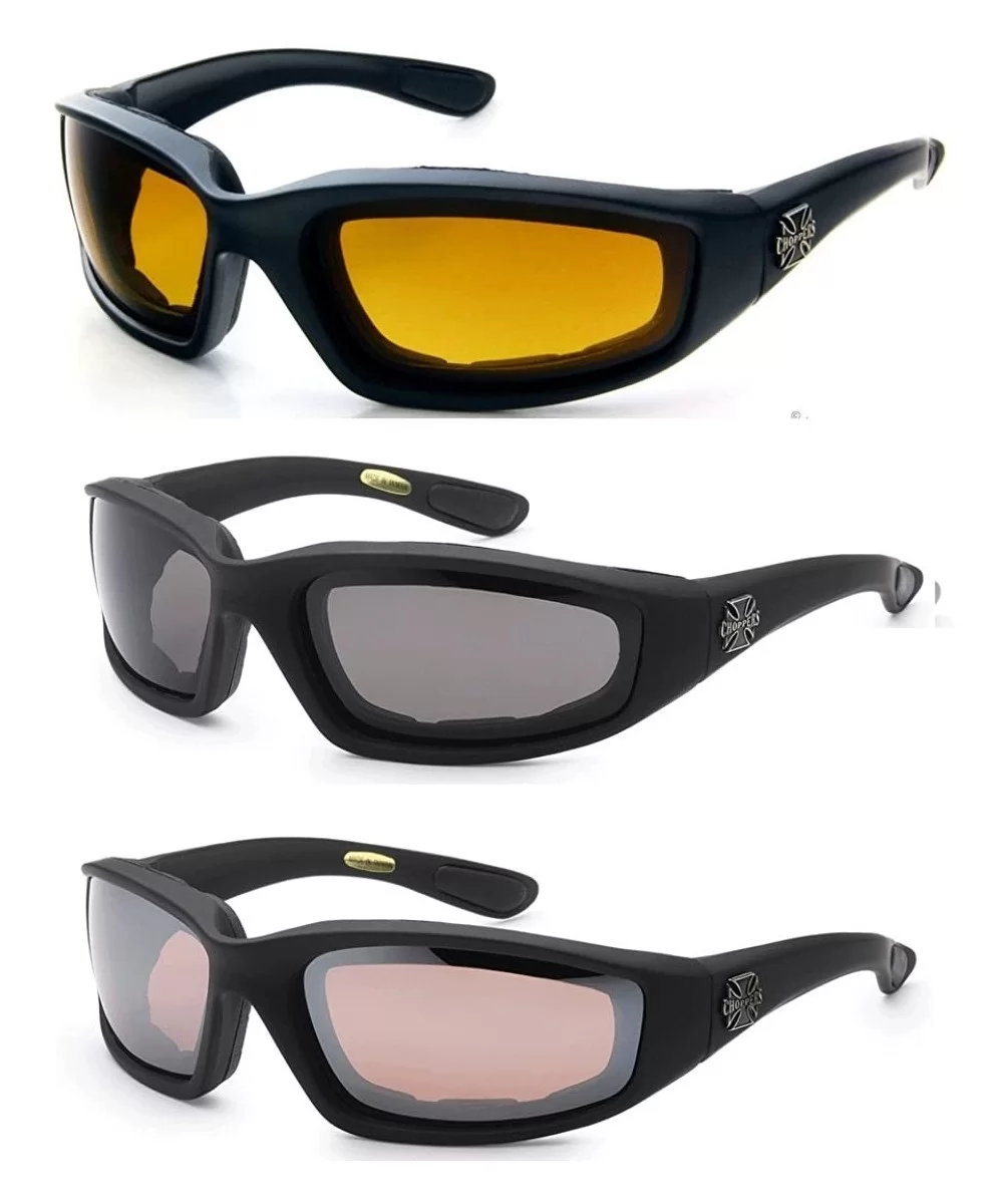 3 Pairs of Glasses Padded Frame Lense Block 100% UVB for Outdoor Activity Sport - High Definition - Smoke - Amber - CF11KV7JH...