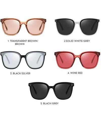 Polarized Retro Oversized Square Sunglasses for Women B2474 - White - CF18O6K3X6S $17.28 Oversized