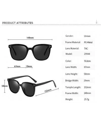 Polarized Retro Oversized Square Sunglasses for Women B2474 - White - CF18O6K3X6S $17.28 Oversized