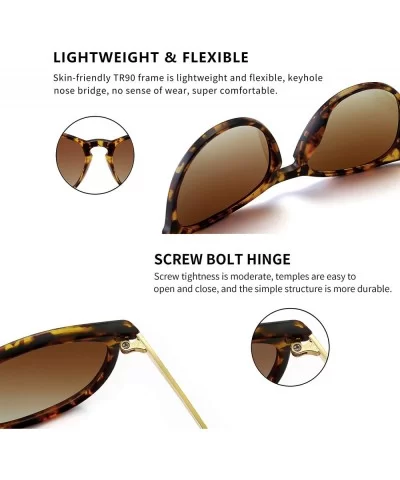 Vintage Round Sunglasses for Women Classic Retro Designer Style - Amber Frame(matte Finish)/Brown Gradient Lens - CN18R22S2TG...