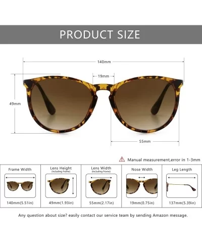 Vintage Round Sunglasses for Women Classic Retro Designer Style - Amber Frame(matte Finish)/Brown Gradient Lens - CN18R22S2TG...