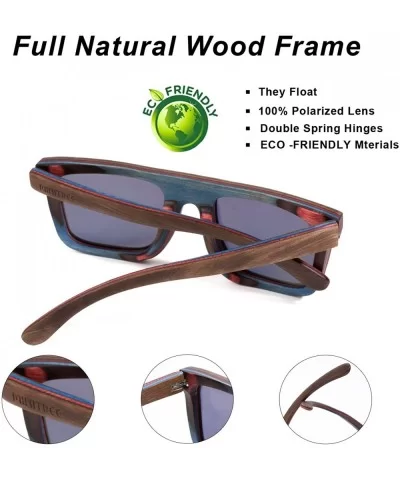 Mens Sunglasses Polarized Skateboard Wood Eyewear for Women UV Protection with Case - Coffee Frame/King Lens - CD18425Z4TU $3...