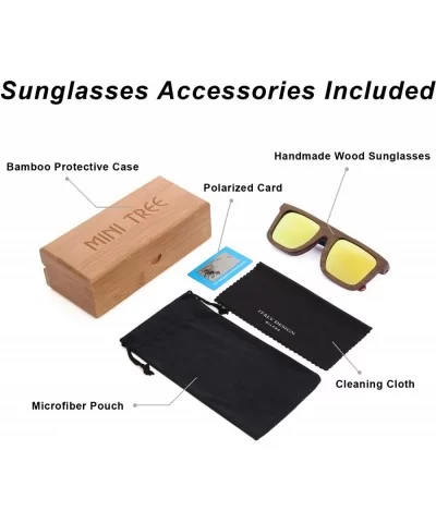 Mens Sunglasses Polarized Skateboard Wood Eyewear for Women UV Protection with Case - Coffee Frame/King Lens - CD18425Z4TU $3...