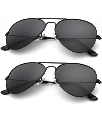 Classic Aviator Sunglasses for Men Women Driving Sun glasses Polarized Lens 100% UV Blocking - E (2 Pack) Black - CL18ULD93H8...