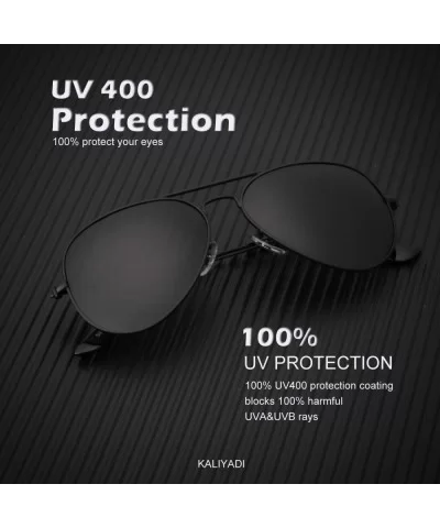 Classic Aviator Sunglasses for Men Women Driving Sun glasses Polarized Lens 100% UV Blocking - E (2 Pack) Black - CL18ULD93H8...