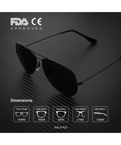 Classic Aviator Sunglasses for Men Women Driving Sun glasses Polarized Lens 100% UV Blocking - E (2 Pack) Black - CL18ULD93H8...