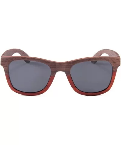 Wood Polarized Sunglasses for Men and Women - Two-Tone - UV Protected - Apaches - C818NMA8AEO $78.07 Wayfarer